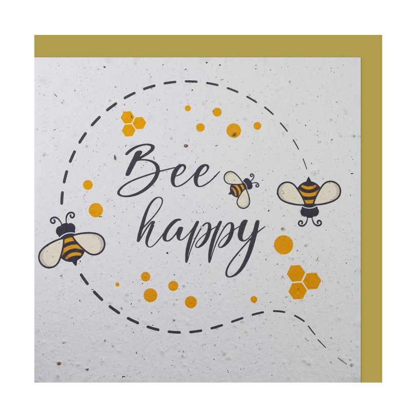 Saat Postkarte Bee happy