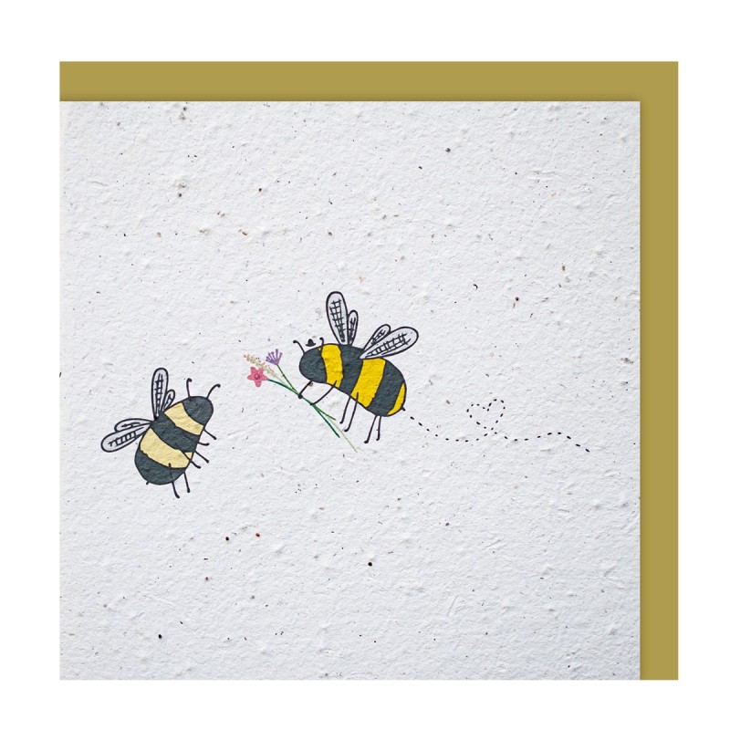 Saat Postkarte Biene mit Herz